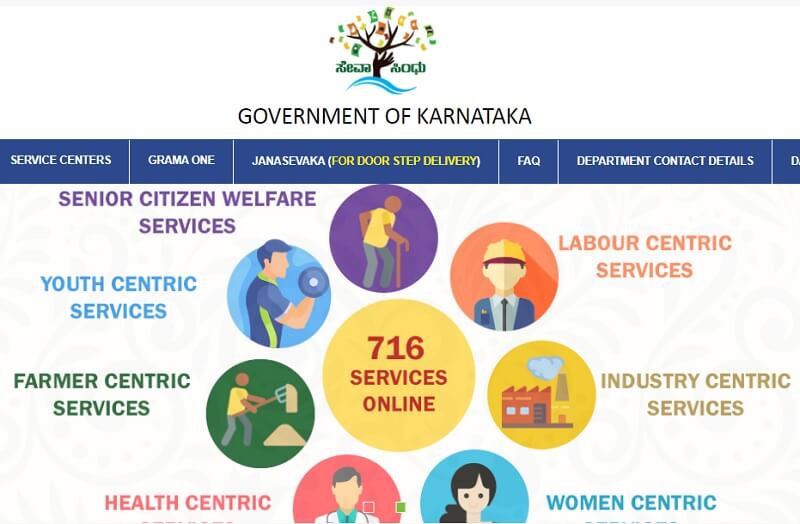sevasindhu.karnataka.gov.in homepage